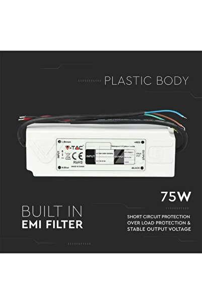 V-TAC Sursa alimentare banda LED 12V 6A 75W IP67