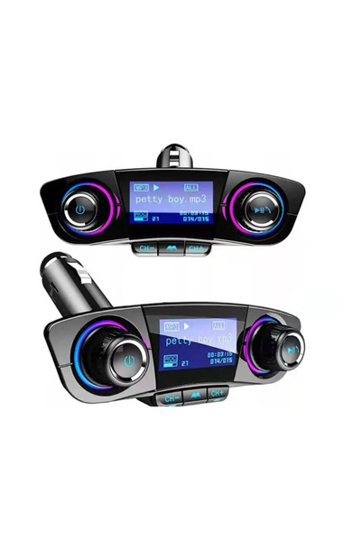 Smart FM Transmitter and Bluetooth Modulator with Display, 2 USB Ports, Micro SD and 3.5 mm Jack