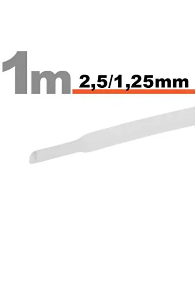 OEM White heat shrink tube 2.5 /1.25 mm 1m length