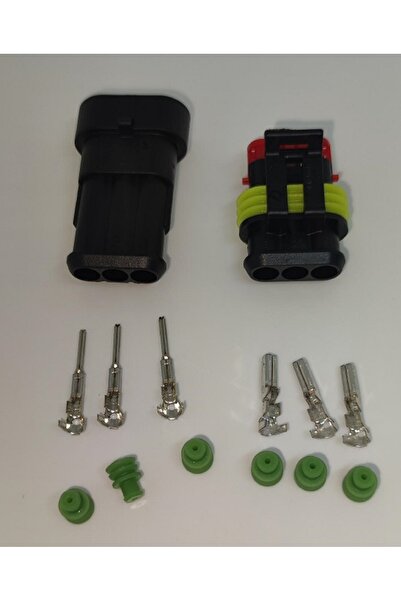 TE Connectivity Set conectori cablu Superseal 1.5 tata-mama mufa 3 pin +6 pini inclusi + 6 garnituri incluse IP67 TE