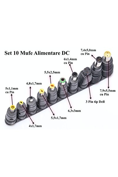 OEM Set of 10 DC power adapter plugs