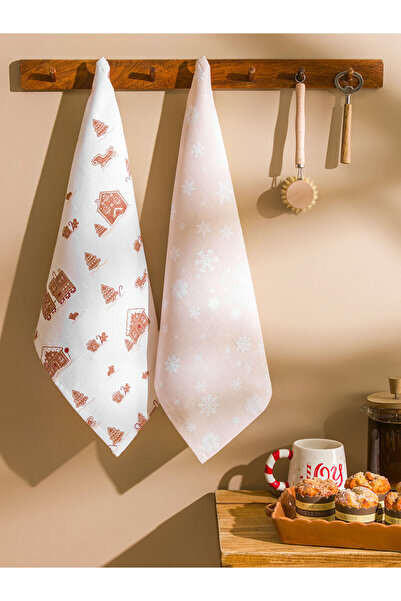 LC Waikiki Lcw Home Beige Patterned Drying Cloth 2-Pack 40X50 cm