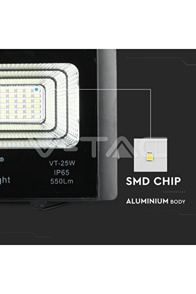 V-TAC Reflector LED 12W 6000K 550lm cu incarcare solara