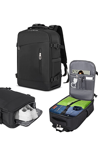 ANC SU GEÇİRMEZ ! SİYAH BÖLMELİ SIRT ÇANTASI