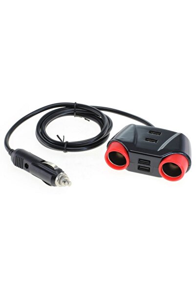 otb Car power supply 12V to 2x cigarette lighter socket 10A + 4x USB A 3A 8013464