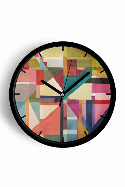 JHAAR Ceas de perete modern - 42cm - Carcasă neagră cu sticlă frontală - Meca...