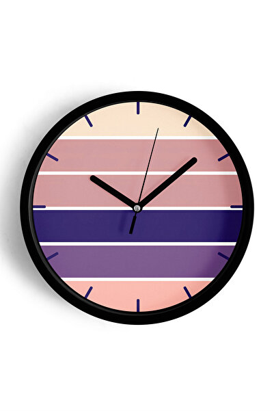 JHAAR Ceas de perete cu design modern și dungi colorate - 42 cm - Carcasă nea...
