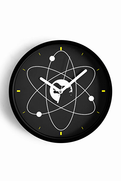 JHAAR Ceas de perete modern cu siluetă Godzilla în cerc atomic - 25 cm - Carc...