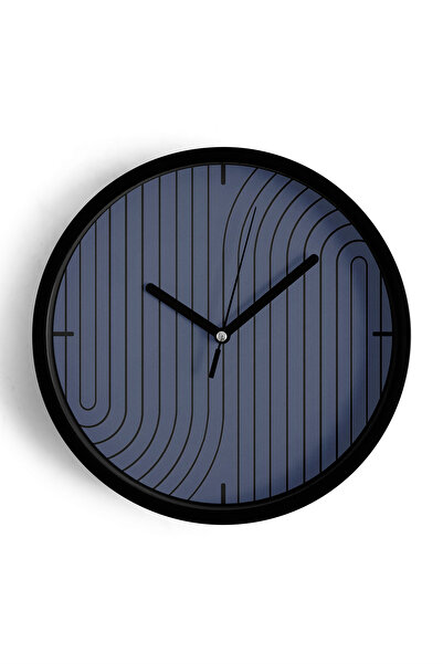 JHAAR Ceas de perete modern cu design abstract - 30 cm - Carcasă neagră cu st...