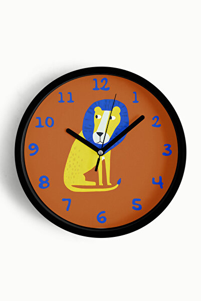 JHAAR Ceas de perete pentru camera copiilor cu design Leu - 42 cm - Carcasă n...