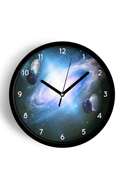 JHAAR ساعة حائط بتصميم عصري من بليتيس - 25 سم - هيكل أسود مع واجهة زجاجية - آ...