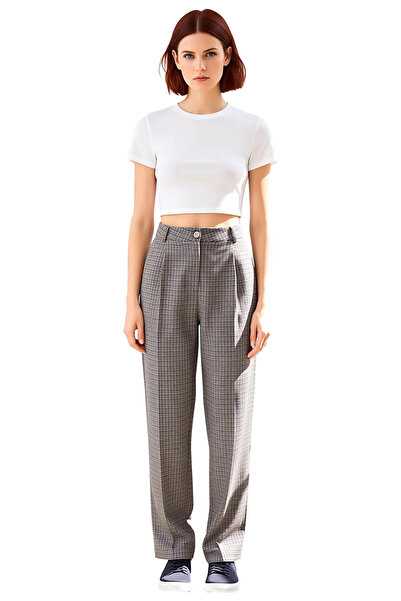 PayBuy Women's Plaid Woven Wide Leg Pants Functional Durable Quality Comfortable Aesthetic Stylish