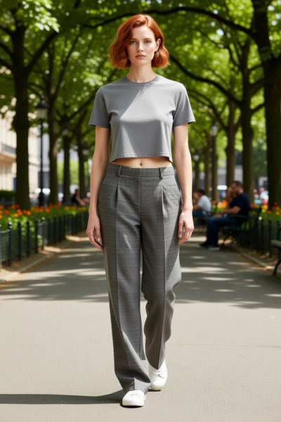 PayBuy Women's Plaid Pattern Wide Leg Woven Pants Functional Durable Quality Comfortable Stylish