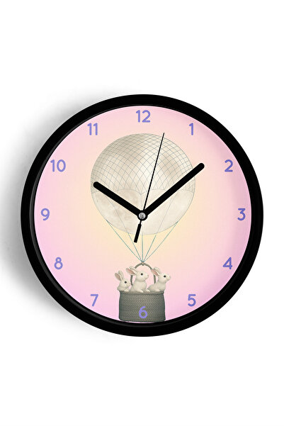 JHAAR Ceas de perete modern pentru camera copiilor cu iepuraș drăguț - 25 cm ...