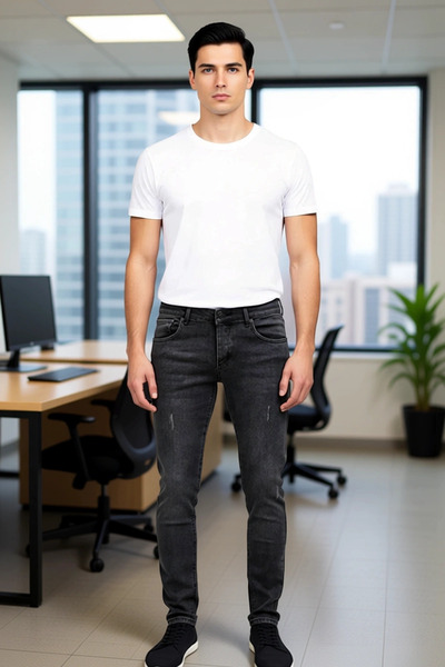 PayBuy Men's Anthracite Nail Detailed Slim Fit Jean Pants Functional Durable Quality Comfortable