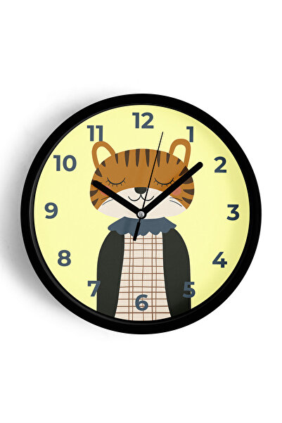 JHAAR Ceas de perete modern pentru camera copiilor cu design Tigru drăguț - 4...