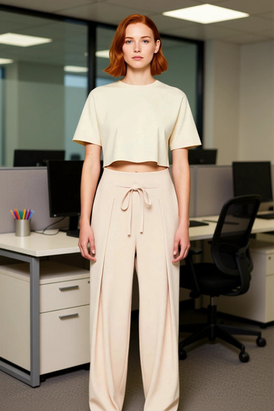 PayBuy Women's Wide Leg Pleated Knitted Pants Functional Durable Quality Comfortable Aesthetic Sports