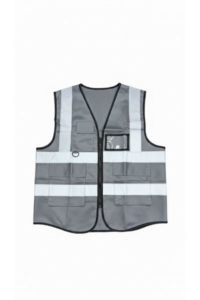 Generic High-quality safety vest for engineers, compliant with EN 20471 specifications, multi-pocket, 360-degree high-visibility reflective.