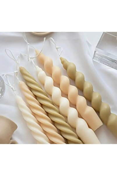 Eybacandle Dekoratif şamdanlik burgu mum kahve rengi renk %100 soya wax