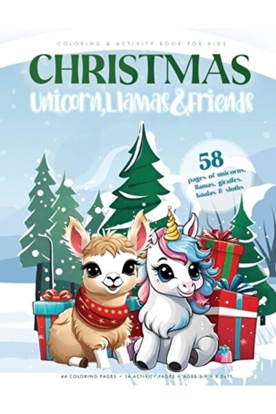 INDEPENDENT CAT Lamă Unicorn de Crăciun și Prieteni: Carte de colorat și acti...