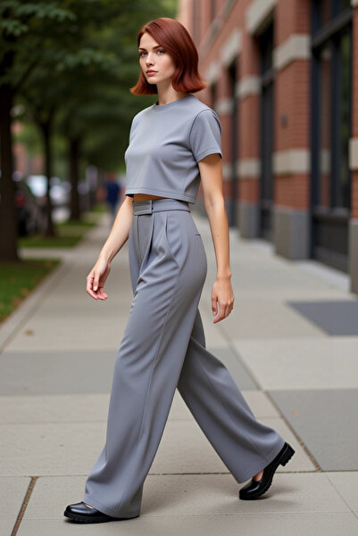 PayBuy Ženske Visok struk Nabrano široke pantalone funkcionalne, izdržljive, ...