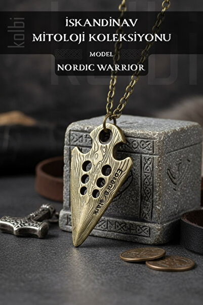 kolbi قلادة نورديك واريور بطرف رمح المحارب الاسكندنافي - مطلية باللون الأصفر ...