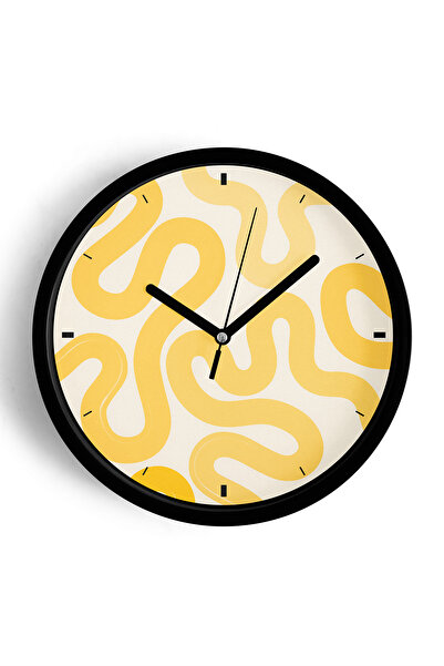 JHAAR ساعة حائط حديثة - 25 سم - هيكل أسود مع واجهة زجاجية - آلية صامتة