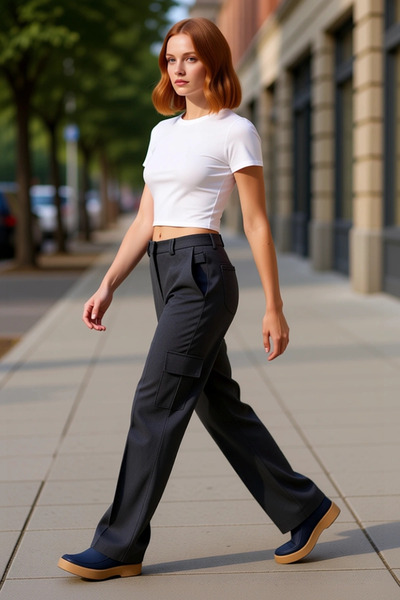 PayBuy Women Cargo Detailed Straight Cut Fabric Pants Functional Durable Quality Comfortable Casual