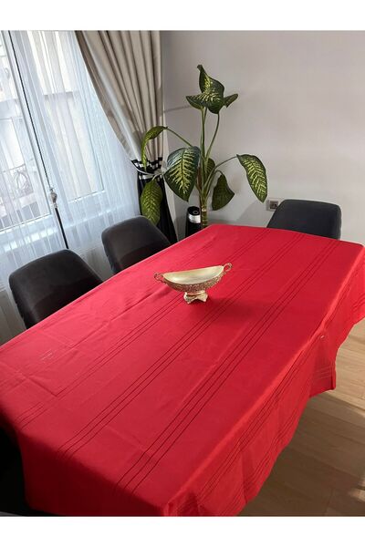 BRL ÇEYİZ HOME Colber Çizgi Detaylı Dertsiz Masa Örtüsü