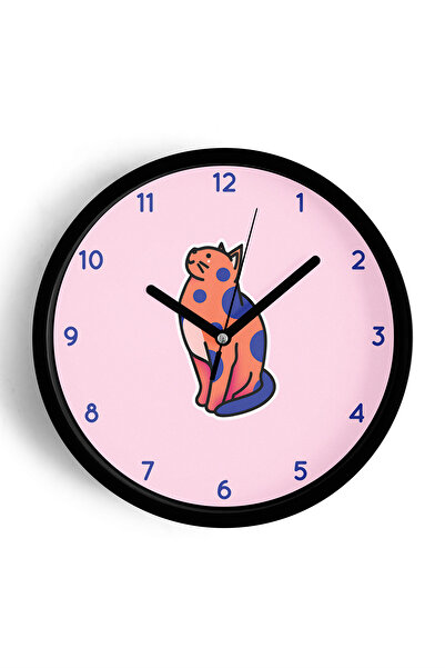 JHAAR Ceas de perete modern pentru camera copiilor cu pisică drăguță - 42 cm ...