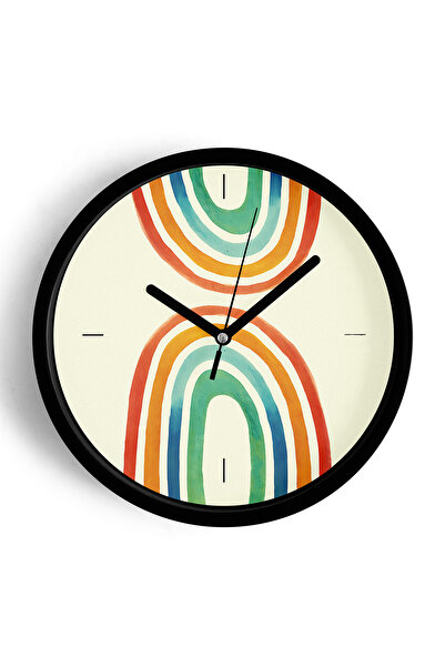 JHAAR Ceas de perete modern pentru camera copiilor, curcubeu pastel - 25 cm -...