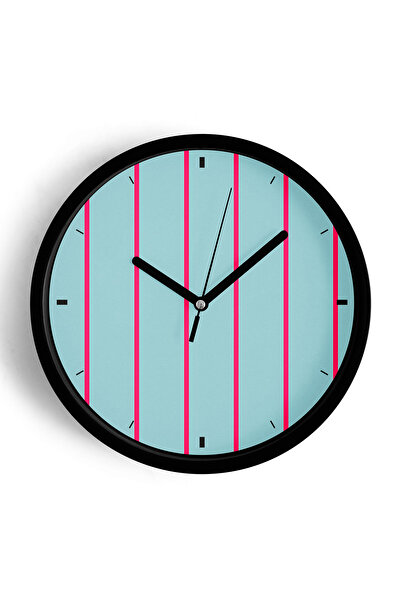 JHAAR Ceas de perete modern cu design cu dungi verticale - 30 cm - Carcasă ne...