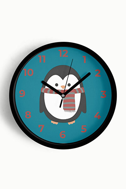 JHAAR Ceas de perete pentru camera copiilor cu pinguin drăguț - 35 cm - Carca...