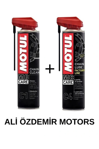 Motul C1 Zincir Temizleme Spreyi + C4 Zincir Yağı, Yeni Tarihli