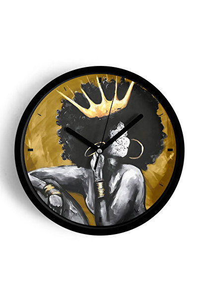 JHAAR Ceas de perete cu design modern, abstract, cu om negru - 30 cm - Carcas...