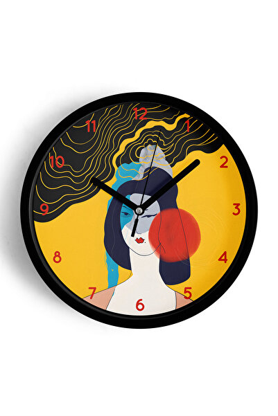 JHAAR Ceas de perete cu design modern, cu model de față - 30 cm - Carcasă nea...