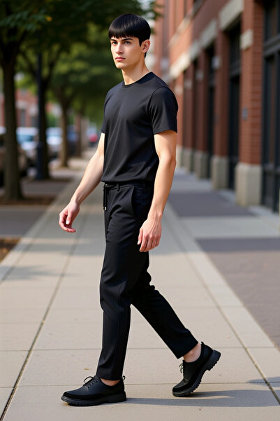 PayBuy Men's Slim Fit High Waist Woven Trousers Functional Durable Quality Comfortable Aesthetic Stylish