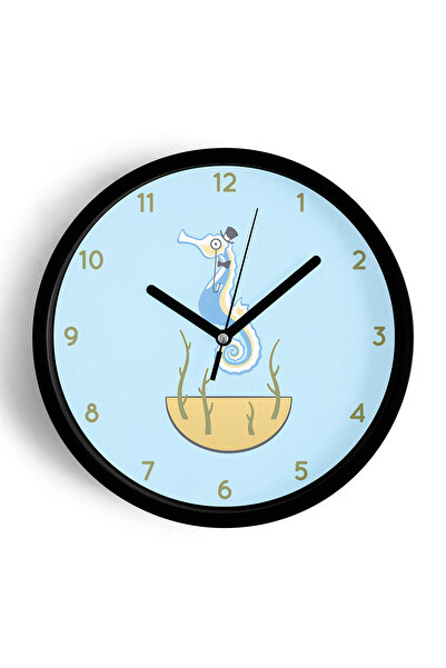 JHAAR Ceas de perete modern pentru camera copiilor cu căluț de mare drăguț - ...