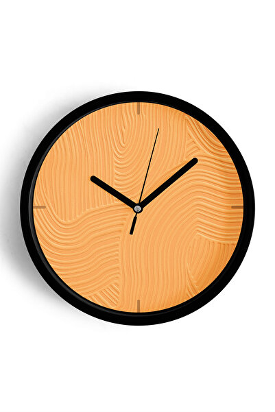 JHAAR ساعة حائط حديثة بمظهر الجبس التجريد - 25 سم - هيكل أسود مع زجاج أمامي -...