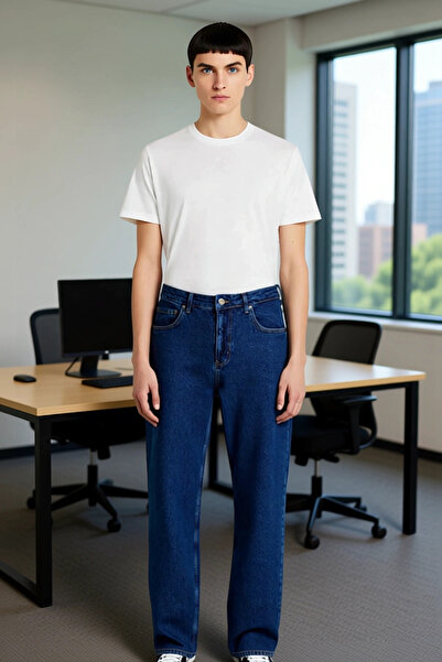 PayBuy Men's Loose Fit Solid Color Denim Pants Functional Durable Quality Comfortable Aesthetic Stylish