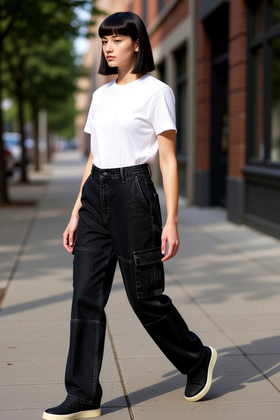 PayBuy Men's Loose Fit Cargo Pocket Detailed Denim Trousers Functional Durable Quality Comfortable Stylish