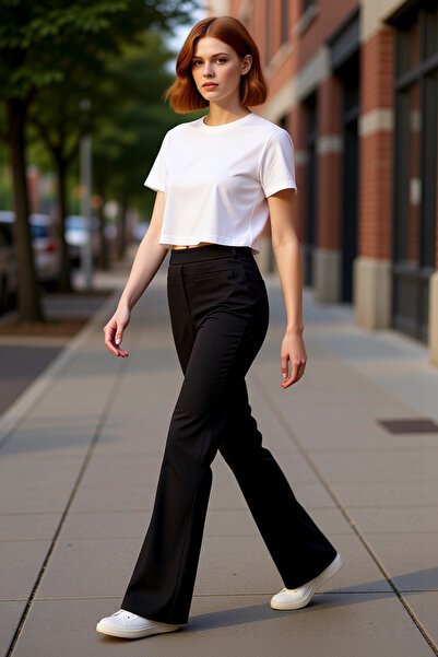 PayBuy Women's High Waist Wide Leg Knitted Pants Functional Durable Quality Comfortable Aesthetic Stylish