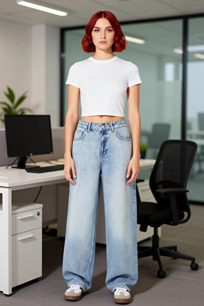 PayBuy Women's Open Regular Waist Wide Leg Denim Pants Functional Durable Quality Comfortable Stylish