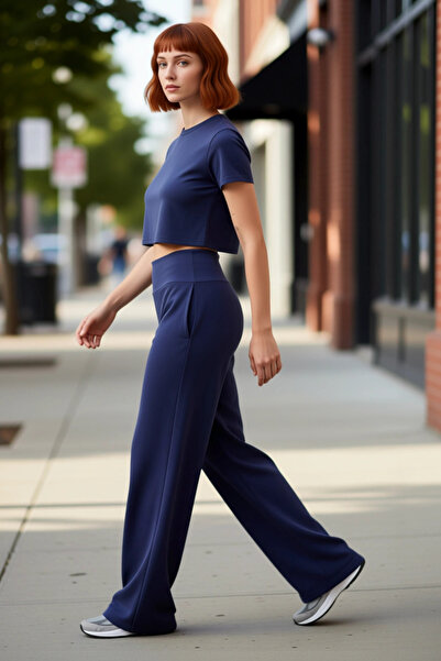 PayBuy Women's Wide Cut High Waist Anthracite Trousers Functional Durable Qua...