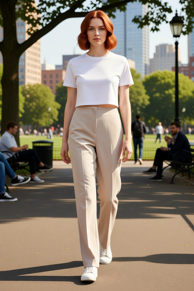 PayBuy Women's High Waist Straight Cut Woven Pants Functional Durable Quality Comfortable Aesthetic