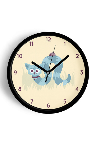 JHAAR Ceas de perete modern pentru camera copiilor cu pisică drăguță vierme -...