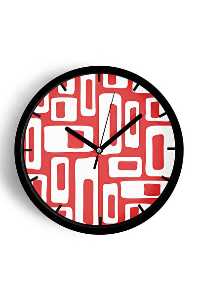 JHAAR ساعة حائط حديثة بتصميم تجريدي - 25 سم - هيكل أسود مع زجاج أمامي - آلية ...