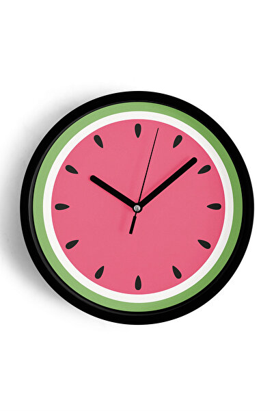 JHAAR Ceas de perete cu design modern - 35 cm - Carcasă neagră cu sticlă fron...