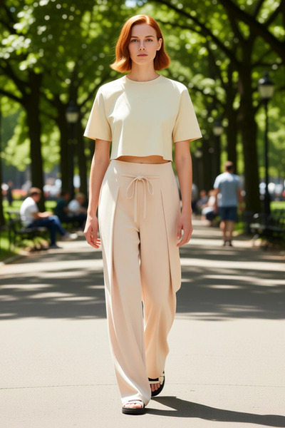 PayBuy Women's Wide Leg Pleated Knitted Pants Functional Durable Quality Comfortable Aesthetic Sports