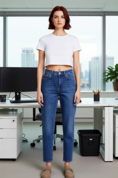 PayBuy Women's High Waist Straight Cut Denim Pants Functional Durable Quality Comfortable Aesthetic Stylish